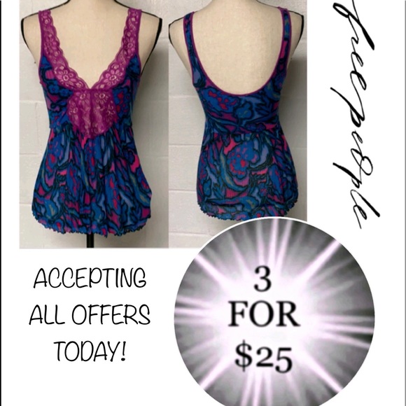 Free People Tops - 💛3/$25 Free People vintage boho tank top